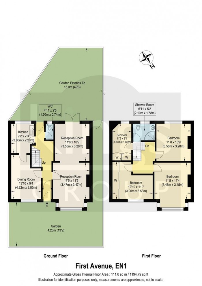 Floorplan for First Avenue, Enfield