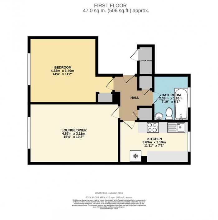 Floorplan for Moorfield, Harlow, Essex