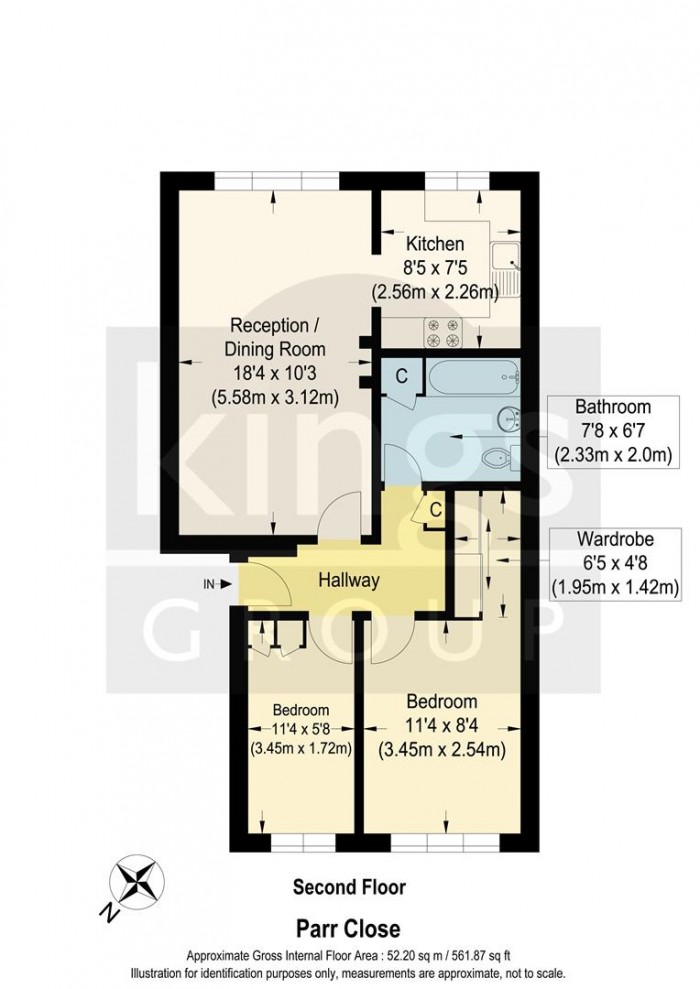 Floorplan for Parr Close, London, N9