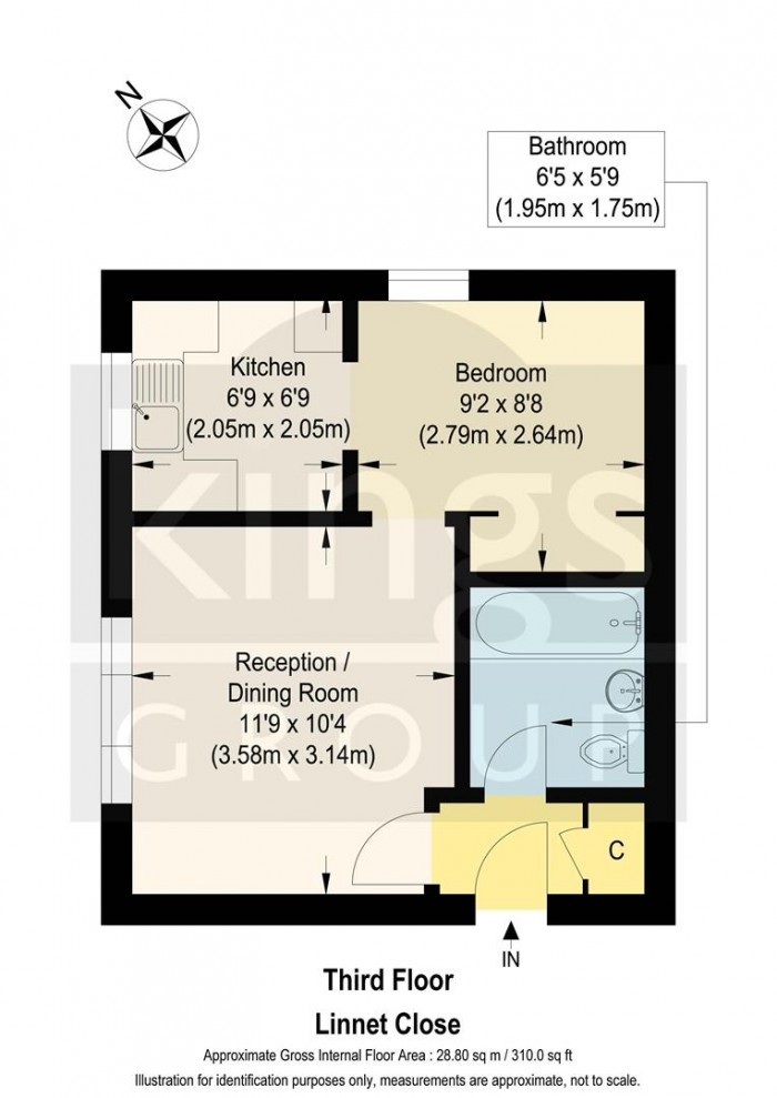 Floorplan for Linnet Close, London, N9