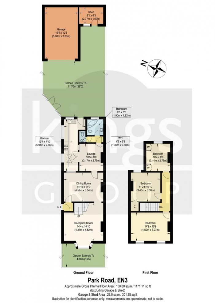Floorplan for Park Road, Enfield
