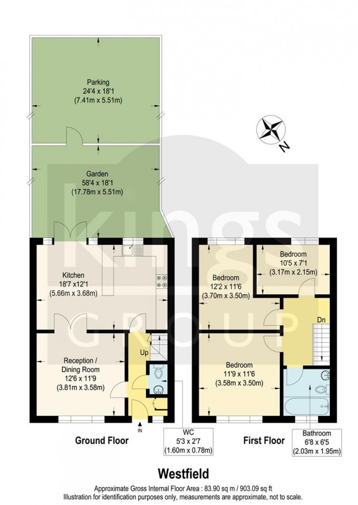 Floorplan for Westfield Close, Waltham Cross