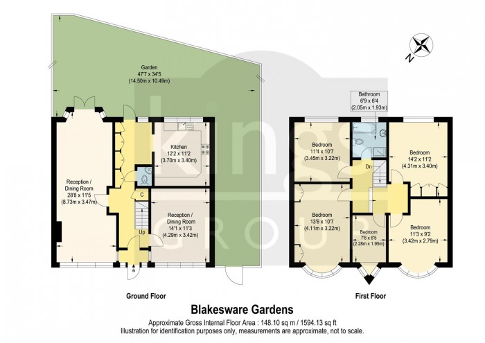Floorplan for Blakesware Gardens, London, N9