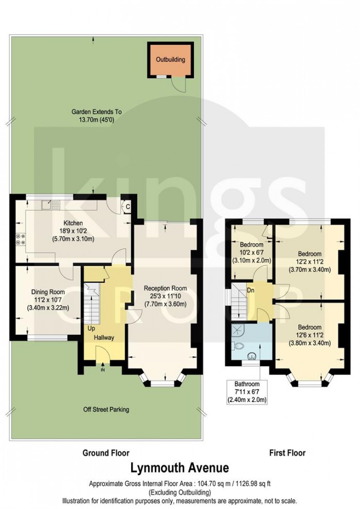 Floorplan for Lynmouth Avenue, Enfield