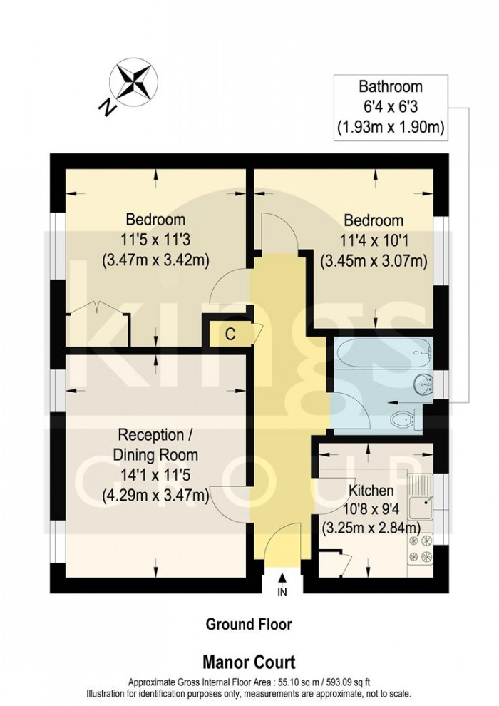 Floorplan for Manor Court, Enfield