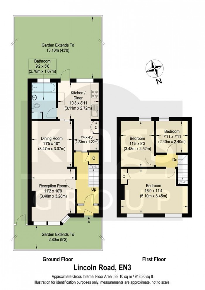 Floorplan for Lincoln Road, Enfield