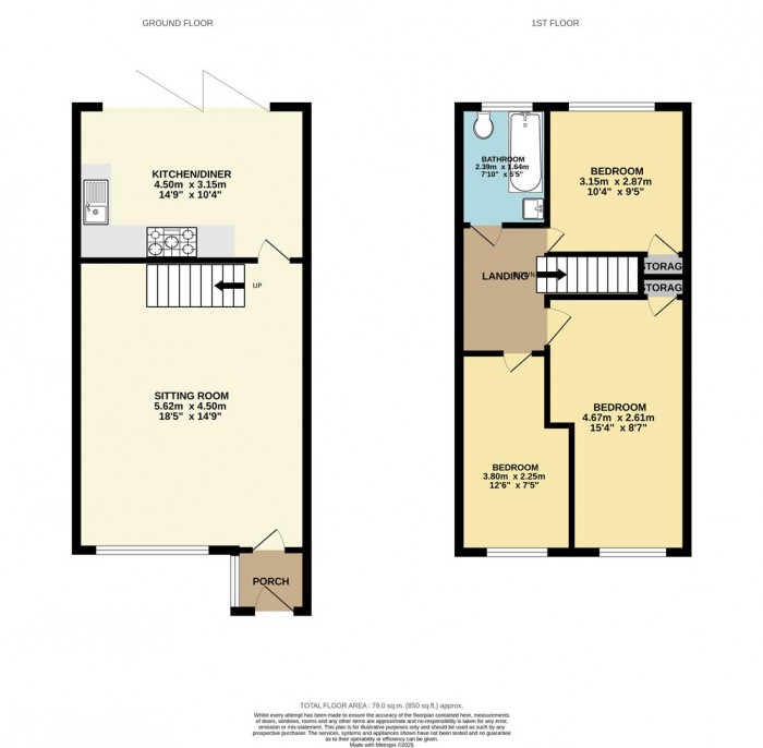 Floorplan for Acorn Close, Enfield
