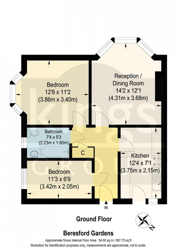 Floorplan for Beresford Gardens, Enfield