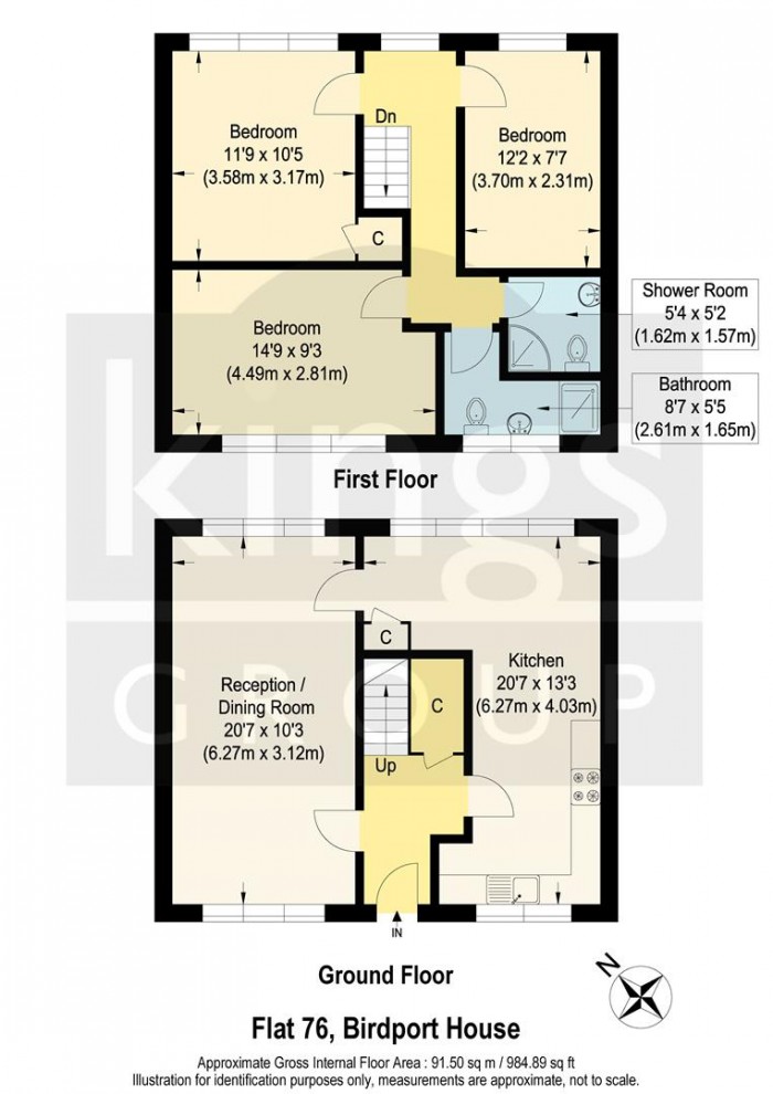 Floorplan for Bridport House, Edmonton, N18