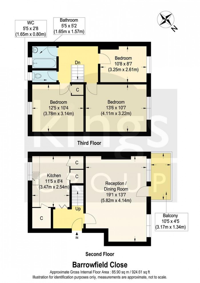 Floorplan for Barrowfield Close, Edmonton, N9
