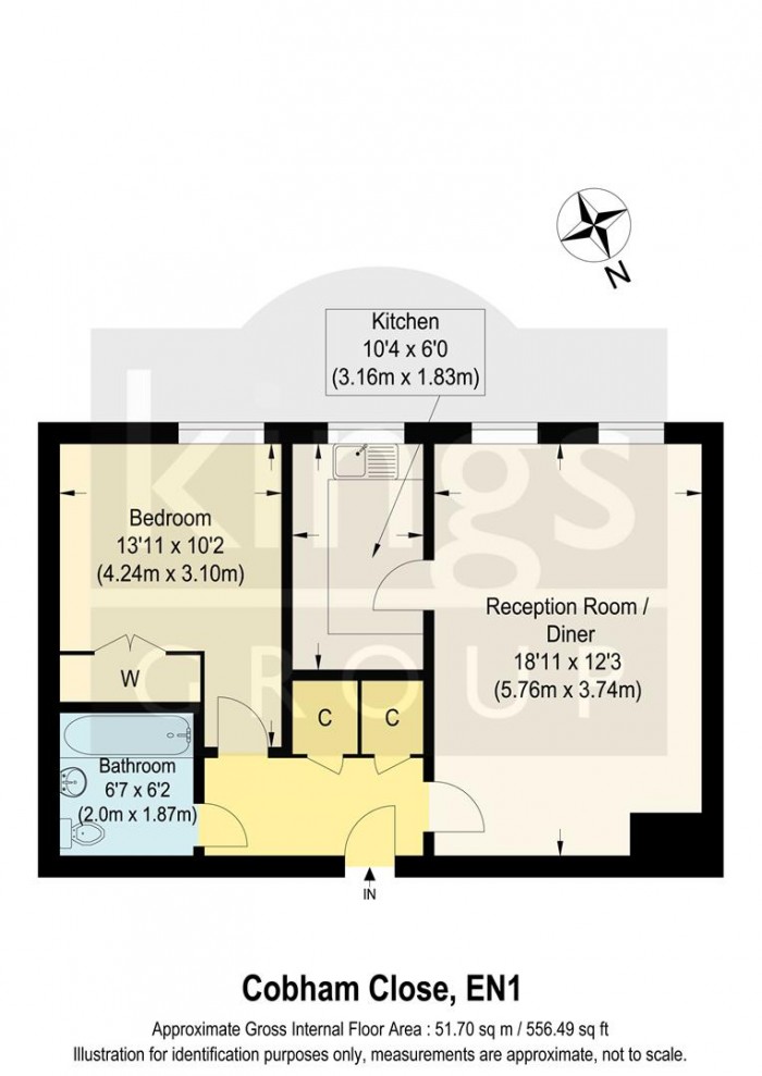 Floorplan for Cobham Close, Enfield