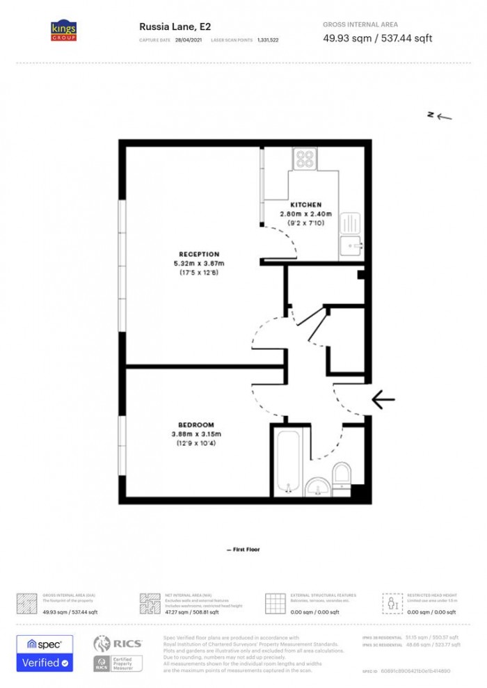 Floorplan for Russia Lane, London