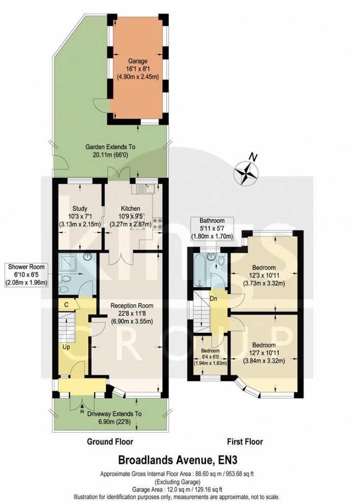 Floorplan for Broadlands Avenue, Enfield