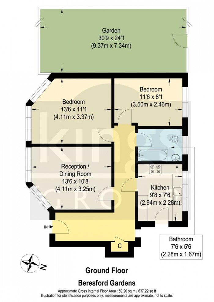 Floorplan for Beresford Gardens, Enfield