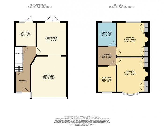 Floorplan for Billet Road, London