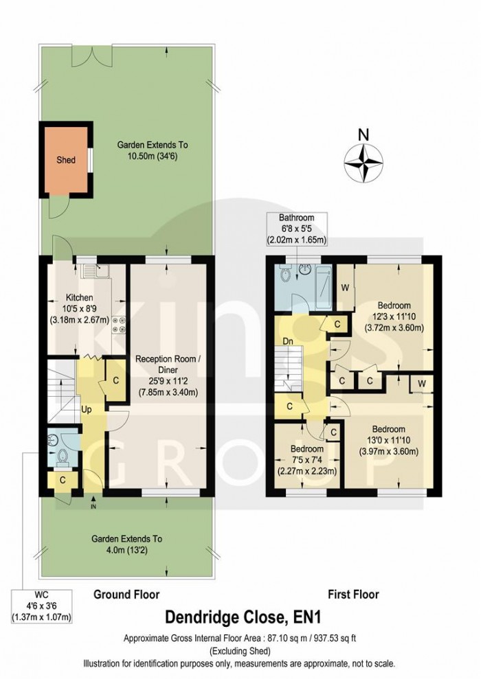 Floorplan for Dendridge Close, Enfield