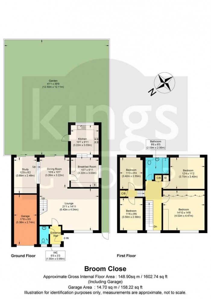 Floorplan for Broom Close, Cheshunt, Waltham Cross