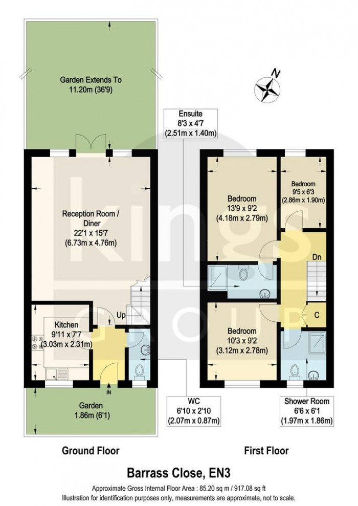 Floorplan for Barrass Close, Enfield