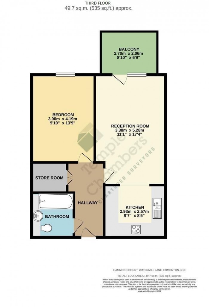 Floorplan for Hammond Court, Edmonton, N18
