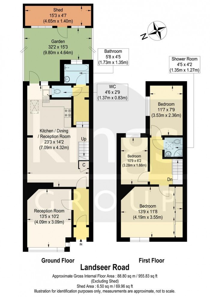 Floorplan for Landseer Road, Enfield