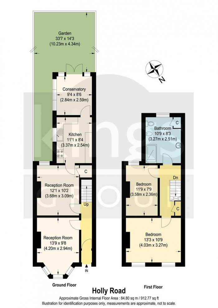 Floorplan for Holly Road, Enfield