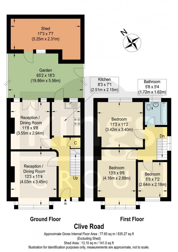 Floorplan for Clive Road, Enfield