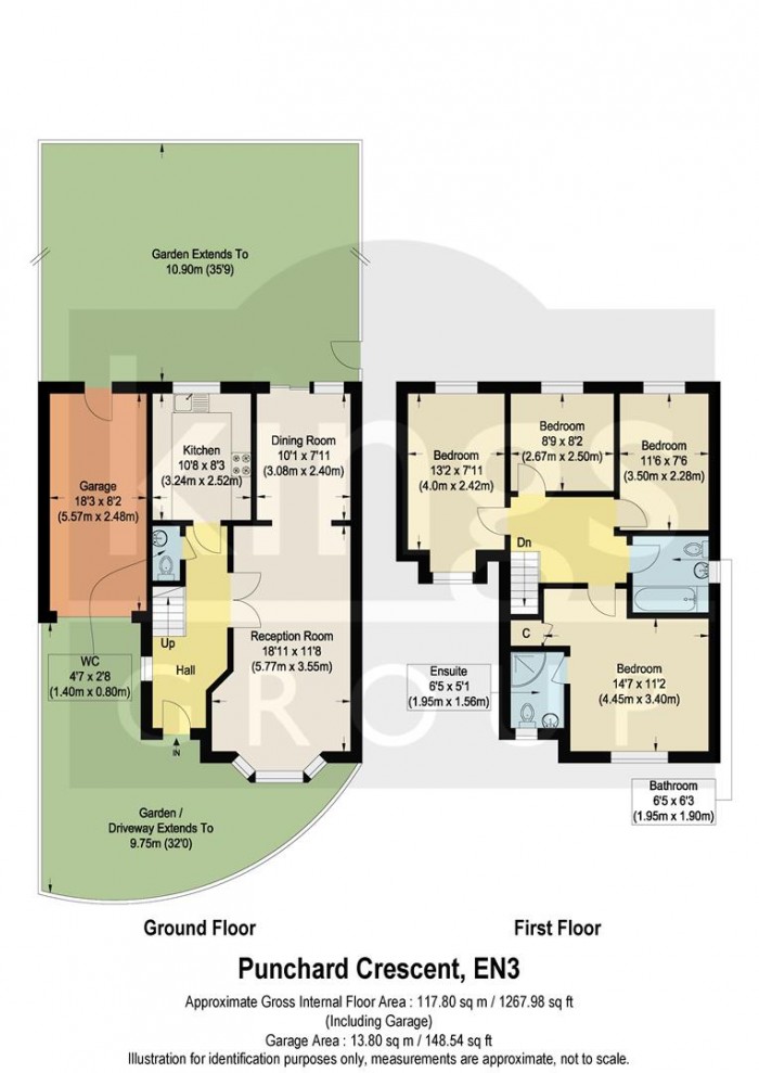 Floorplan for Punchard Crescent, Enfield