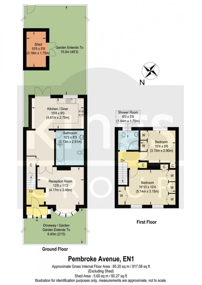 Floorplan for Pembroke Avenue, Enfield