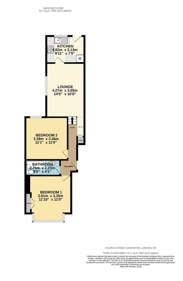 Floorplan for Church Street, Edmonton, N9