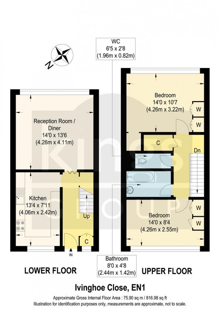Floorplan for Ivinghoe Close, Enfield