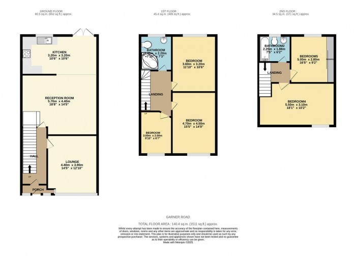 Floorplan for Garner Road, Walthamstow