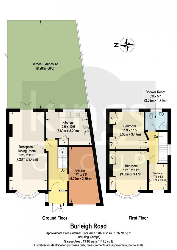 Floorplan for Burleigh Road, Enfield