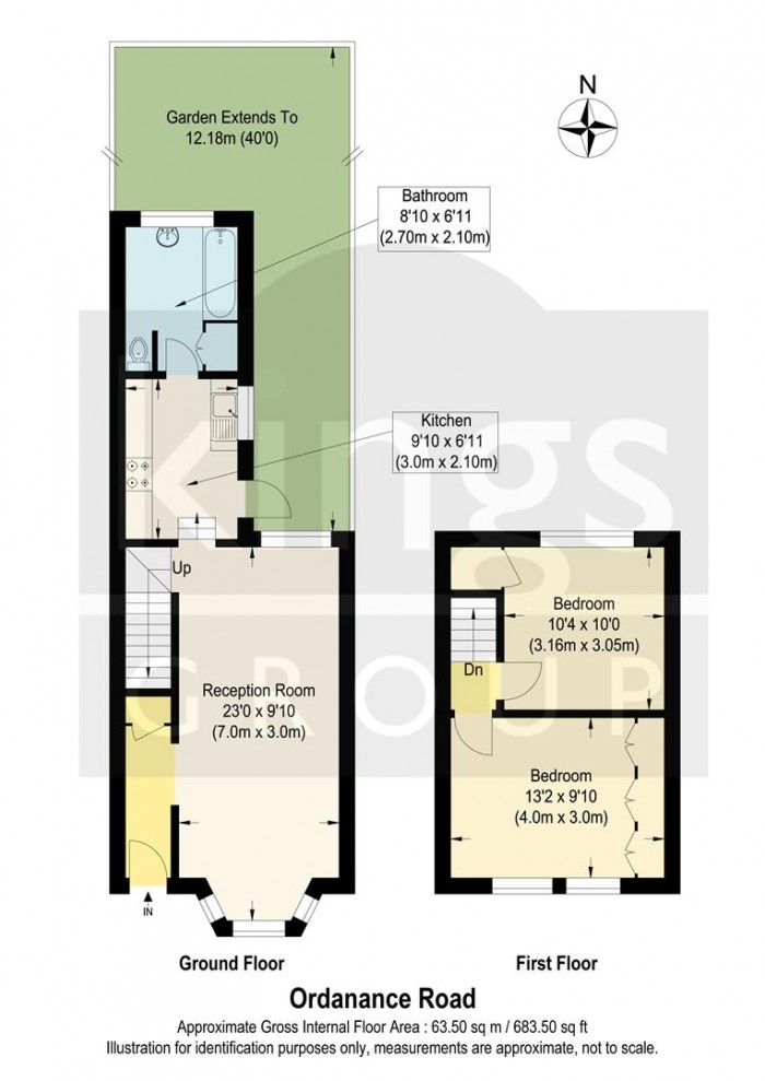Floorplan for Ordnance Road, Enfield