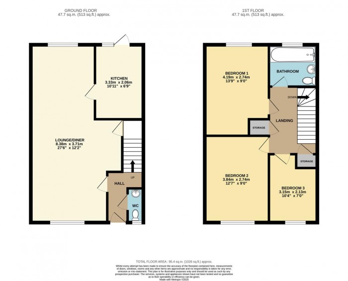 Floorplan for Southbrook Drive, Cheshunt, Waltham Cross