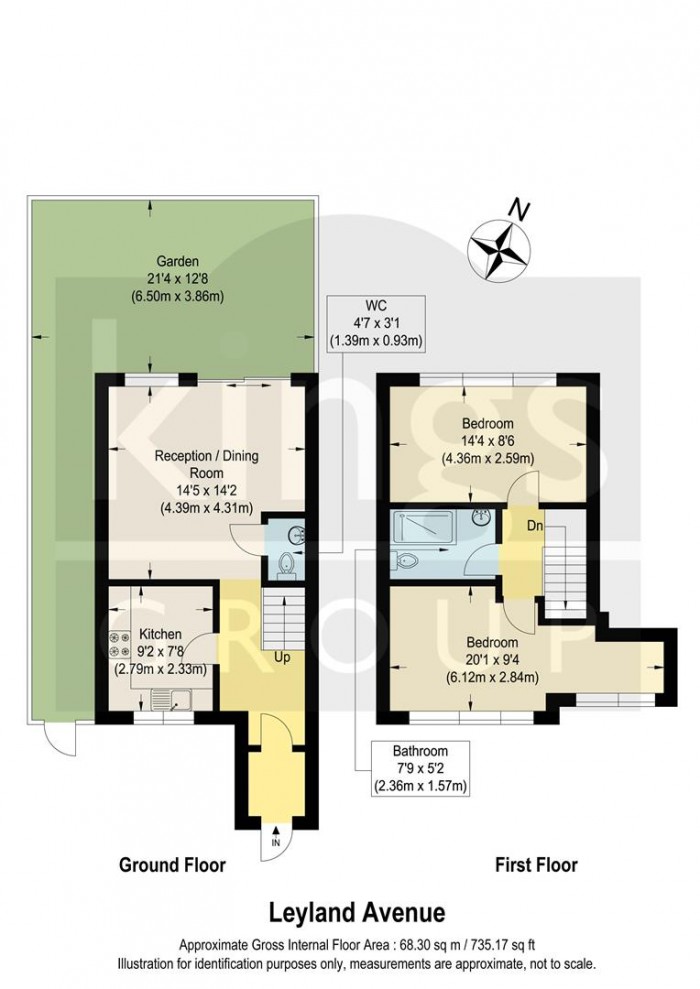 Floorplan for Leyland Avenue, Enfield