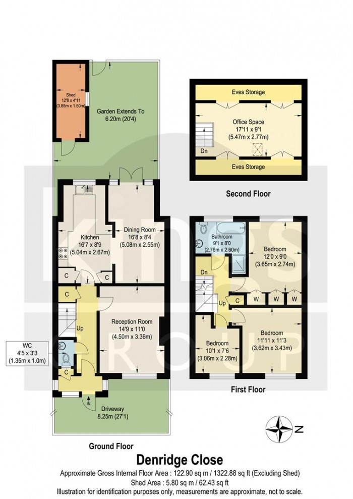 Floorplan for Dendridge Close, Enfield