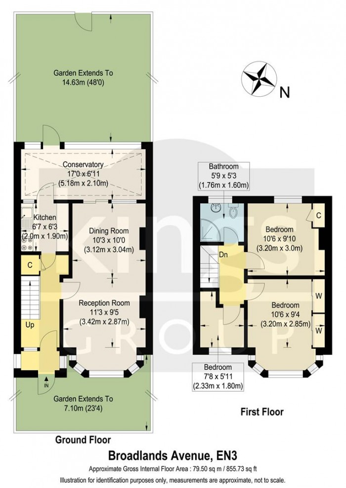 Floorplan for Broadlands Avenue, Enfield
