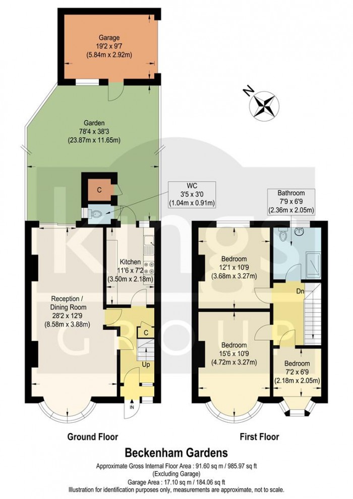 Floorplan for Beckenham Gardens, Edmonton, N9