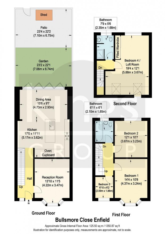 Floorplan for Bullsmoor Close, Waltham Cross