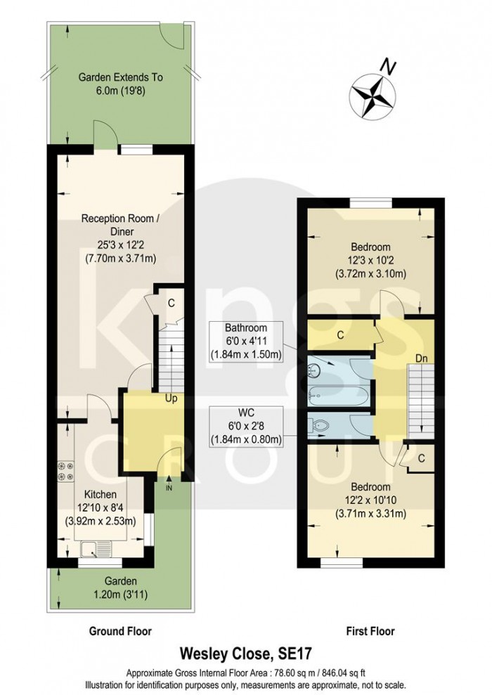 Floorplan for Wesley Close, London