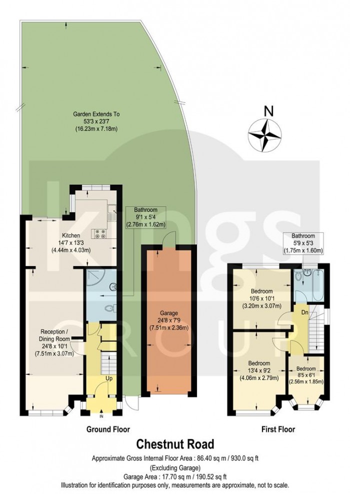 Floorplan for Chestnut Road, Enfield
