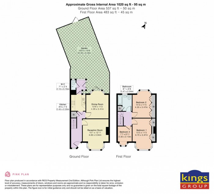Floorplan for Lynford Terrace, Edmonton, N9