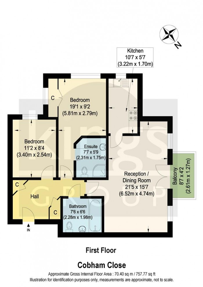 Floorplan for Cobham Close, Enfield