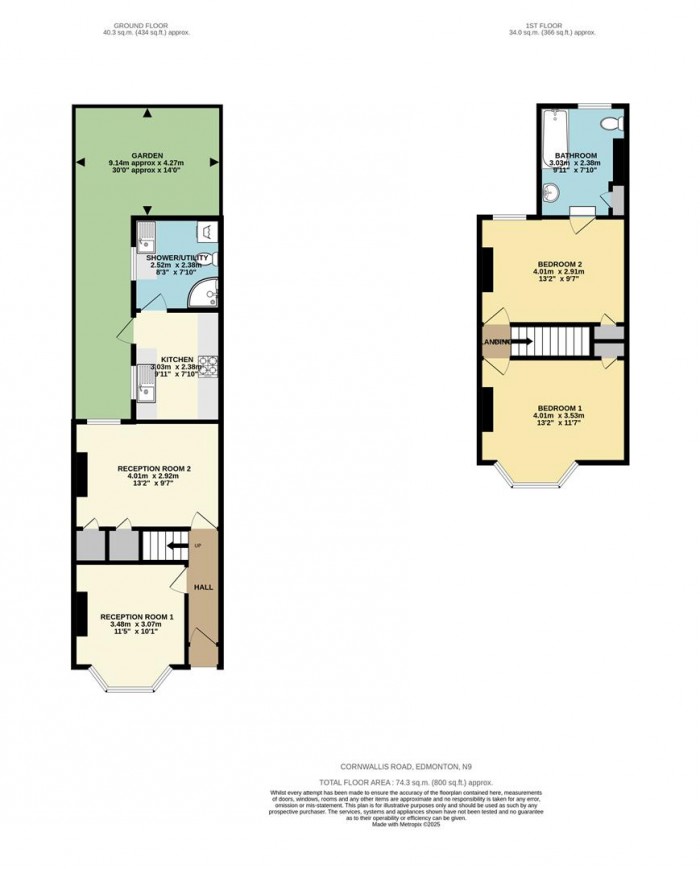 Floorplan for Cornwallis Road, Edmonton, N9