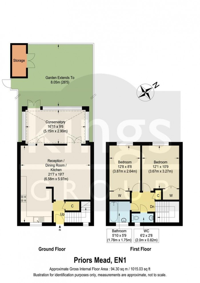 Floorplan for Priors Mead, Enfield