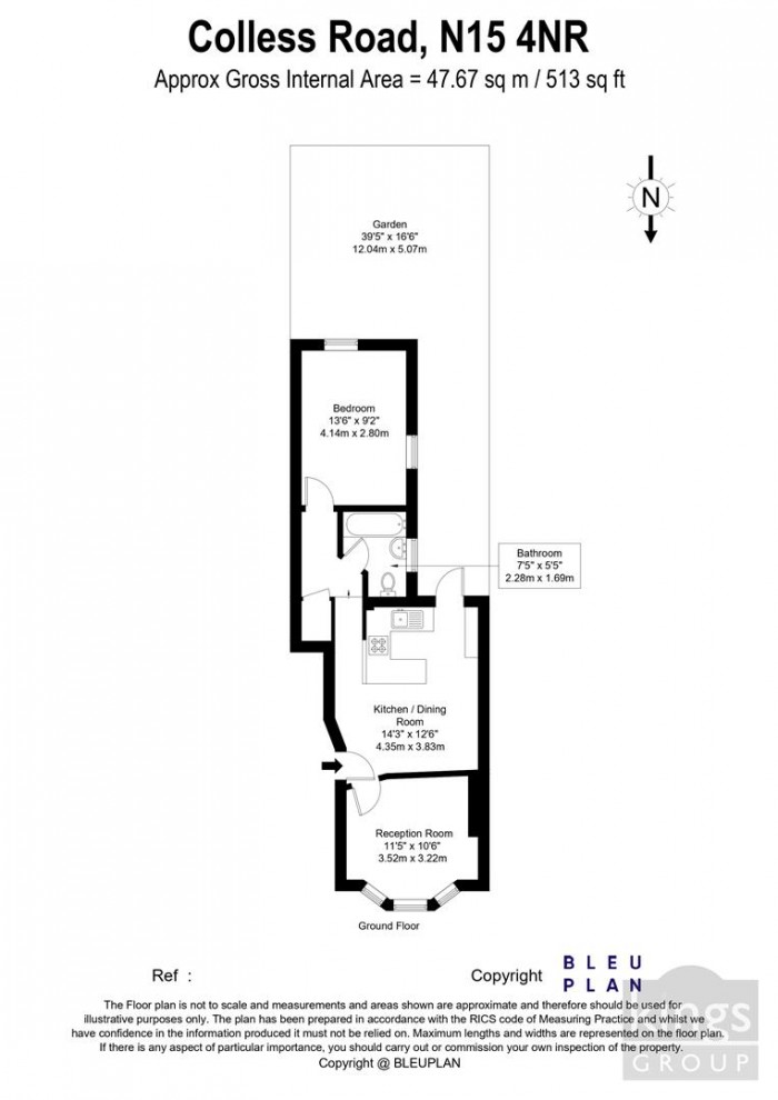 Floorplan for Colless Road, Tottenham, London