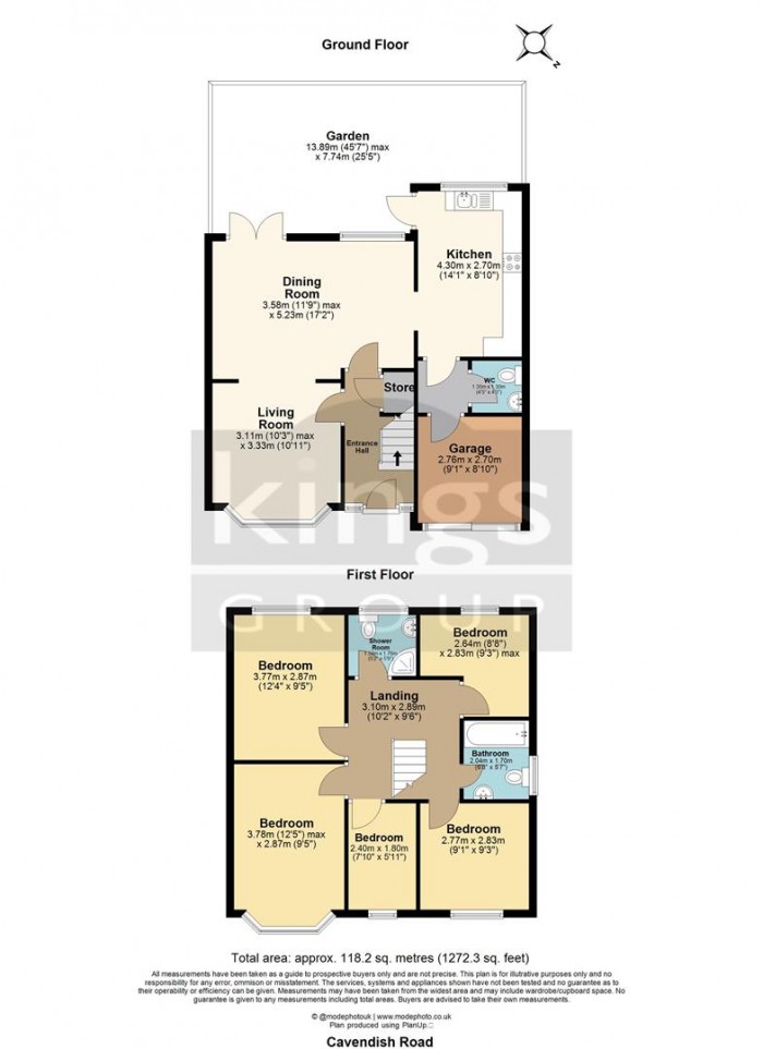 Floorplan for Cavendish Road, Edmonton, N18
