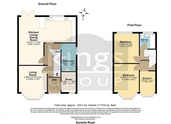 Floorplan for Durants Road, Enfield
