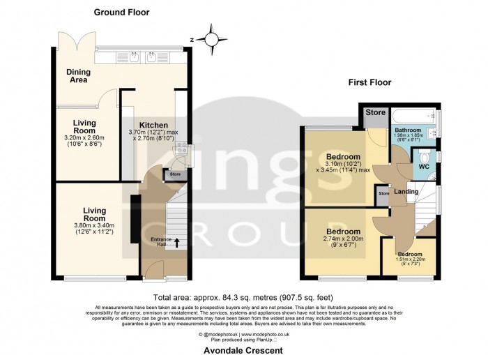 Floorplan for Avondale Crescent, Enfield