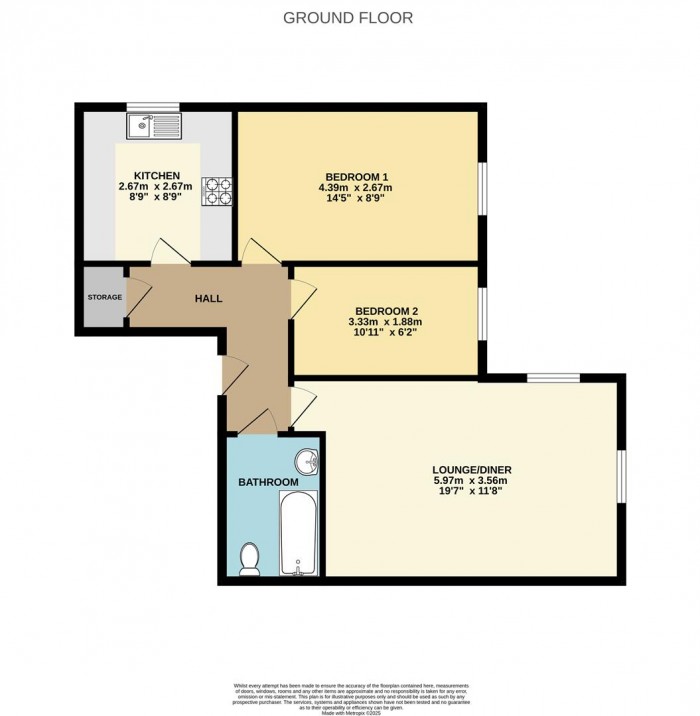Floorplan for Akers Court, High Street, Waltham Cross, EN8 7ED